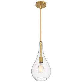 Image5 of Possini Euro Lilly 7 1/2" Soft Gold Clear Glass Modern Mini Pendant more views