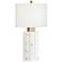 Possini Euro Lilly Faux Marble Column Table Lamp