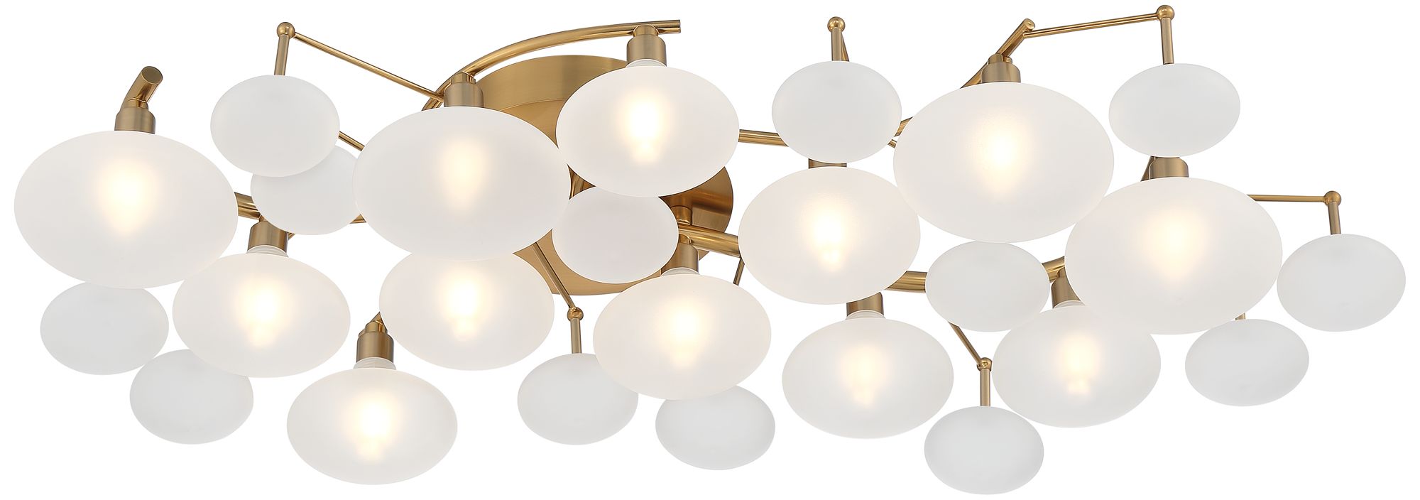 Watch A Video About the Possini Euro Lilypad Warm Brass Frosted Glass Ceiling Light