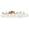 Possini Euro Lilypad 30 1/4" Warm Brass Frosted Glass Ceiling Light