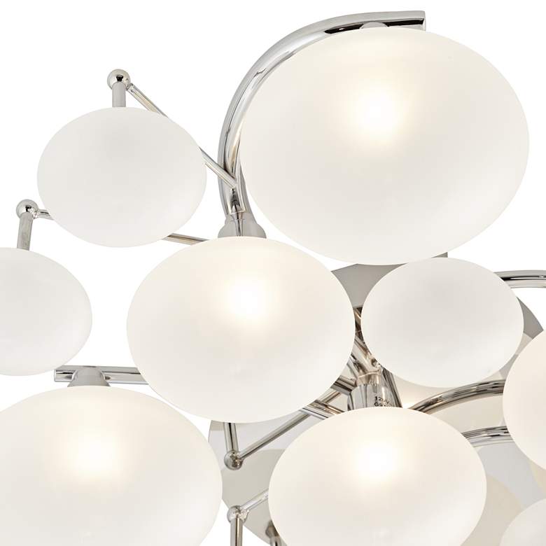 Image 3 Possini Euro Lilypad 30 inch Wide Chrome Frosted Glass Ceiling Light more views