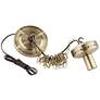 Possini Euro Linen Drum 16" Wide Antique Brass Shaded Pendant Light