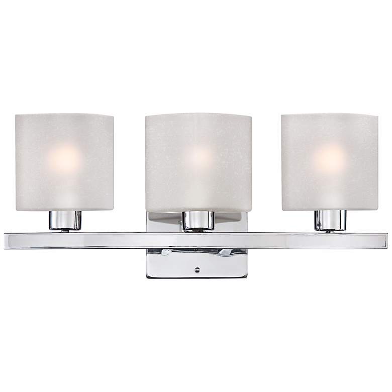 Image 2 Possini Euro Linen Glass 23 1/2" Wide Chrome Bath Light