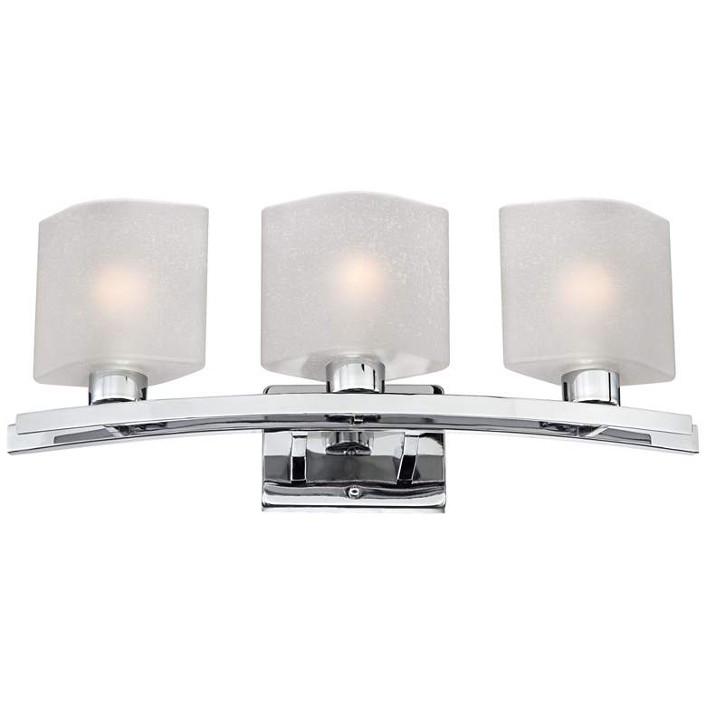 Image 4 Possini Euro Linen Glass 23 1/2" Wide Chrome Bath Light more views