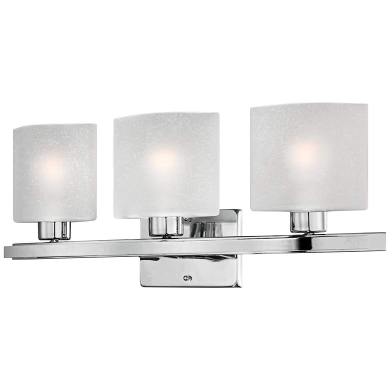 Image 5 Possini Euro Linen Glass 23 1/2" Wide Chrome Bath Light more views