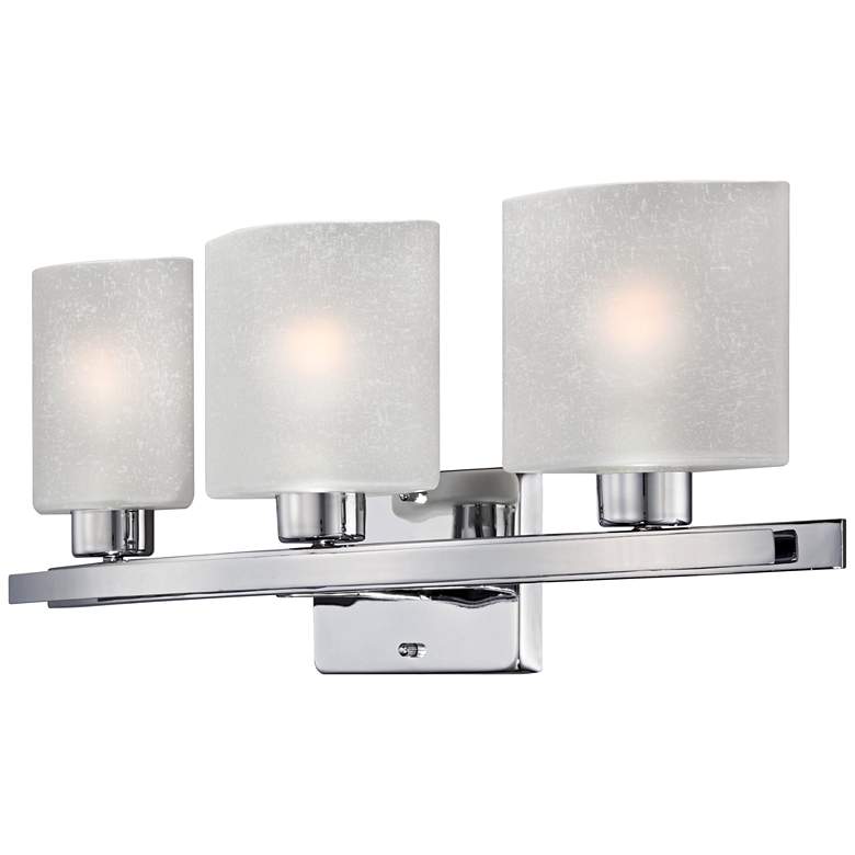 Image 6 Possini Euro Linen Glass 23 1/2" Wide Chrome Bath Light more views