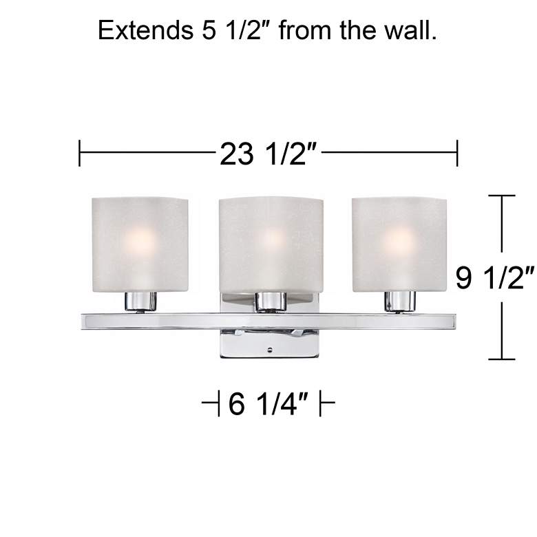 Image 7 Possini Euro Linen Glass 23 1/2" Wide Chrome Bath Light more views