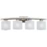 Possini Euro Linen Glass 32" Wide Brushed Nickel Bath Light