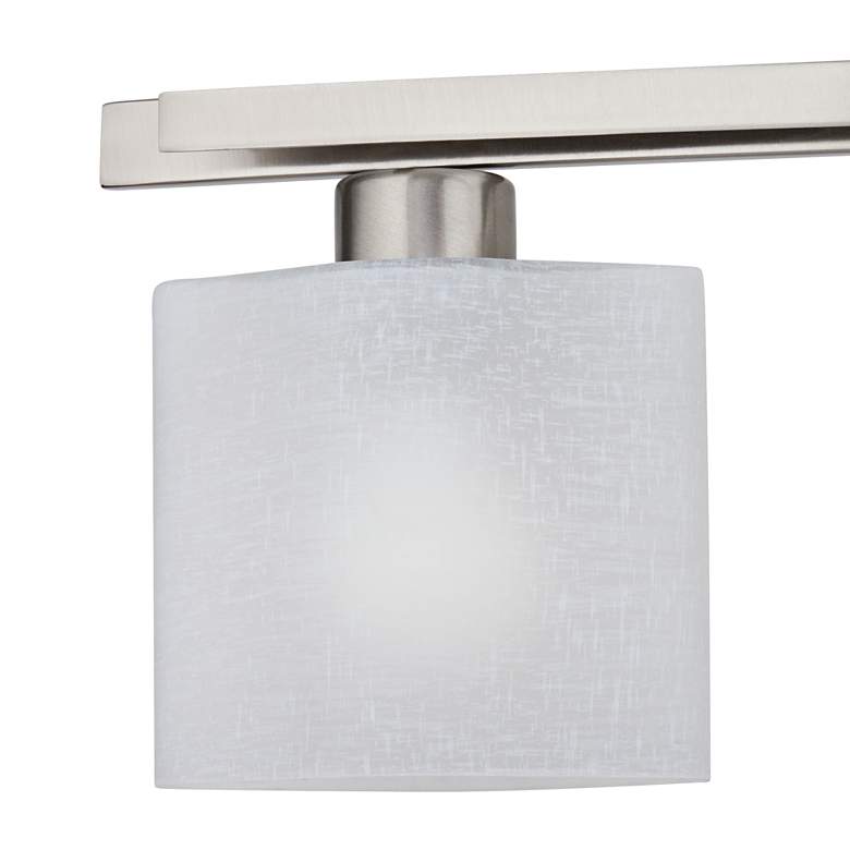 Image 4 Possini Euro Linen Glass 32 inch Wide Brushed Nickel Bath Light more views