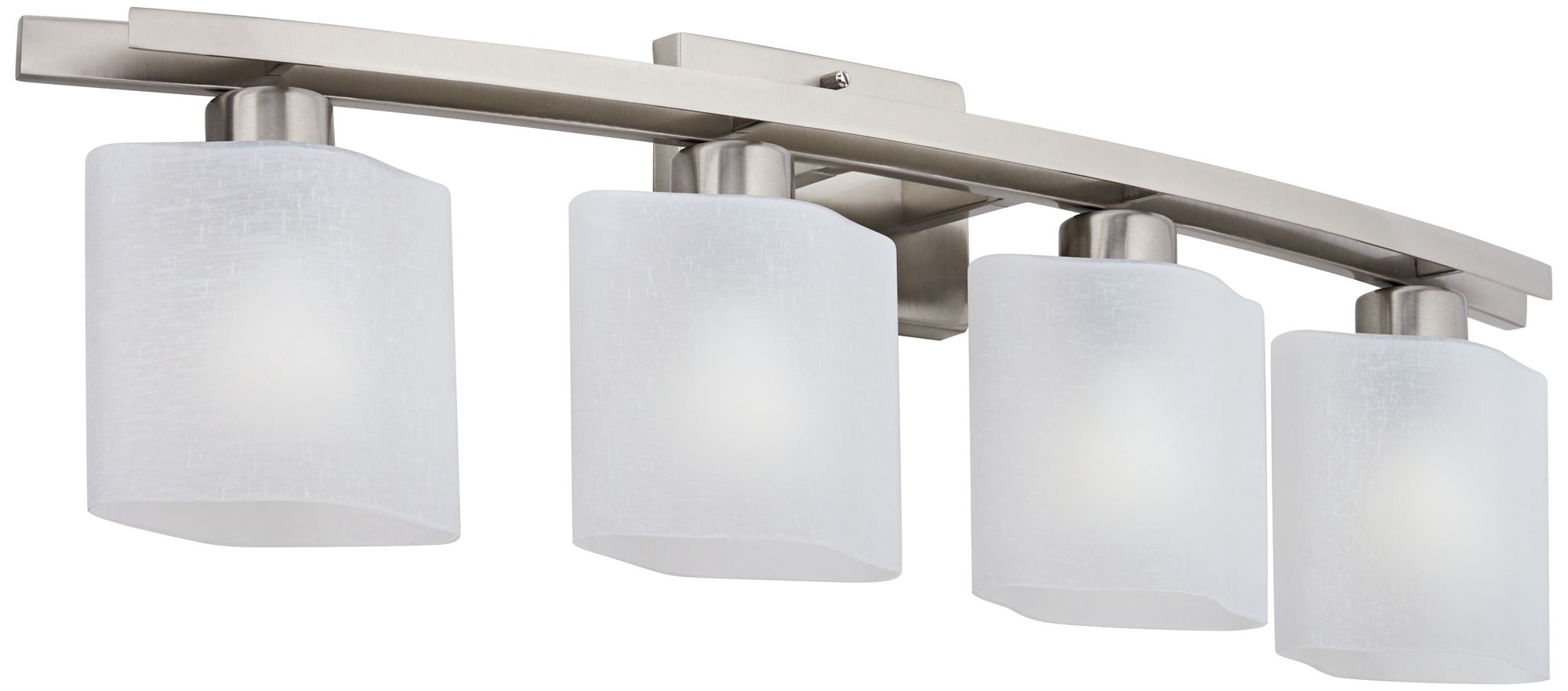 Image 5 Possini Euro Linen Glass 32" Wide Brushed Nickel Bath Light more views