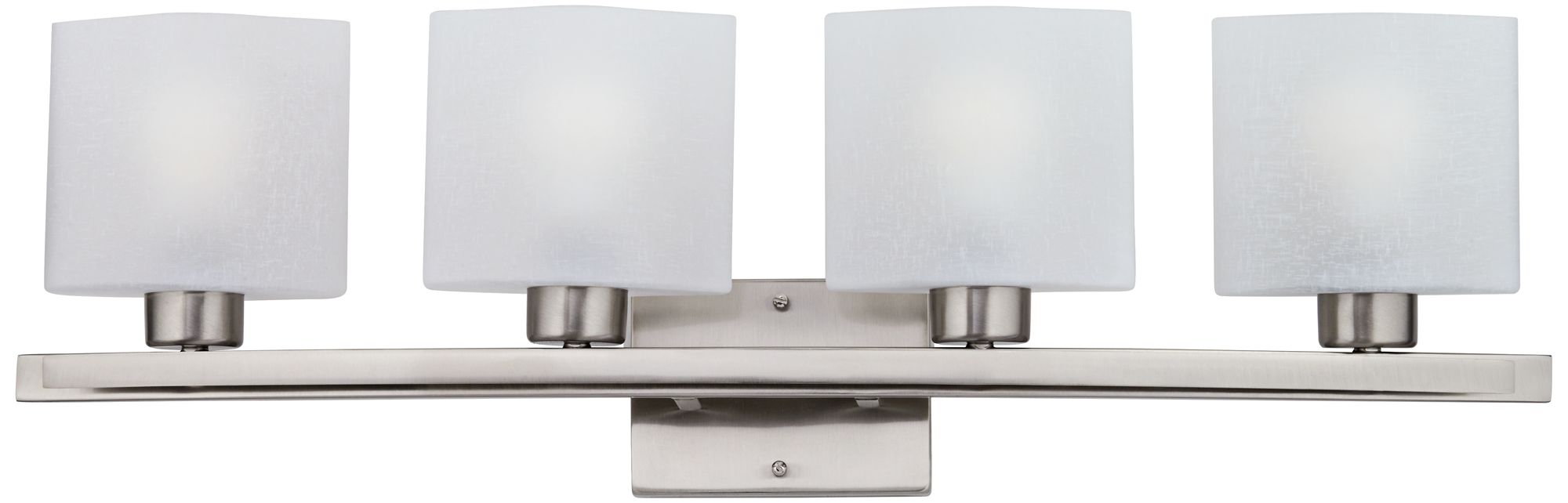 Image 6 Possini Euro Linen Glass 32" Wide Brushed Nickel Bath Light more views