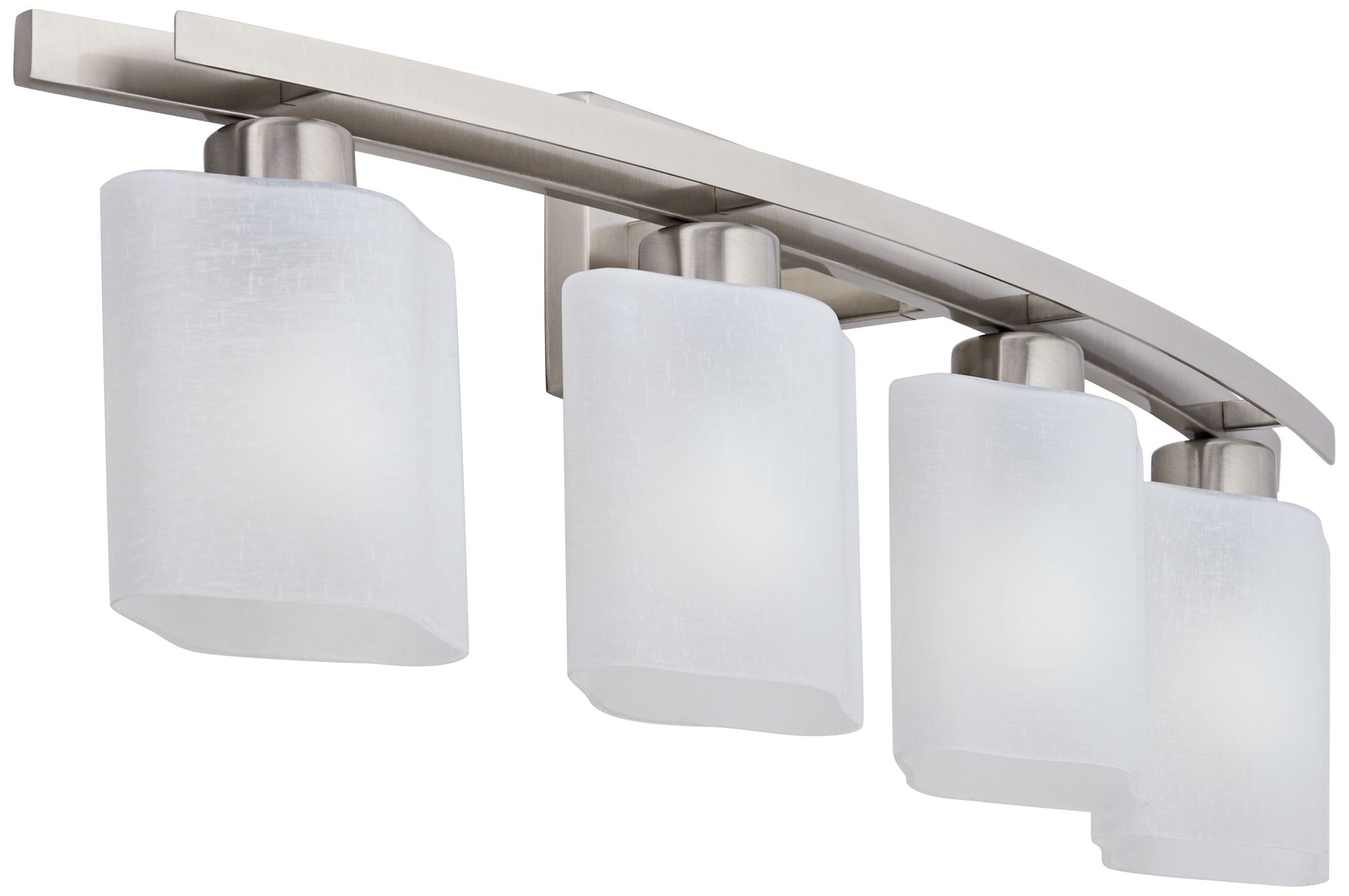 Image 7 Possini Euro Linen Glass 32" Wide Brushed Nickel Bath Light more views