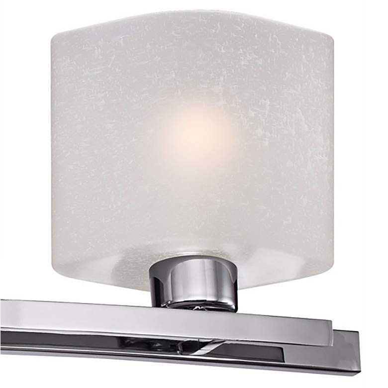 Image 3 Possini Euro Linen Glass 32" Wide Chrome 4-Light Modern Bath Light more views