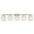 Possini Euro Linen Glass 40 1/2"W  Brushed Nickel 5-Light Bath Light