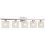 5_Possini Euro Linen Glass 40 1/2"W  Brushed Nickel 5-Light Bath Light more views