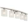 7_Possini Euro Linen Glass 40 1/2"W  Brushed Nickel 5-Light Bath Light more views