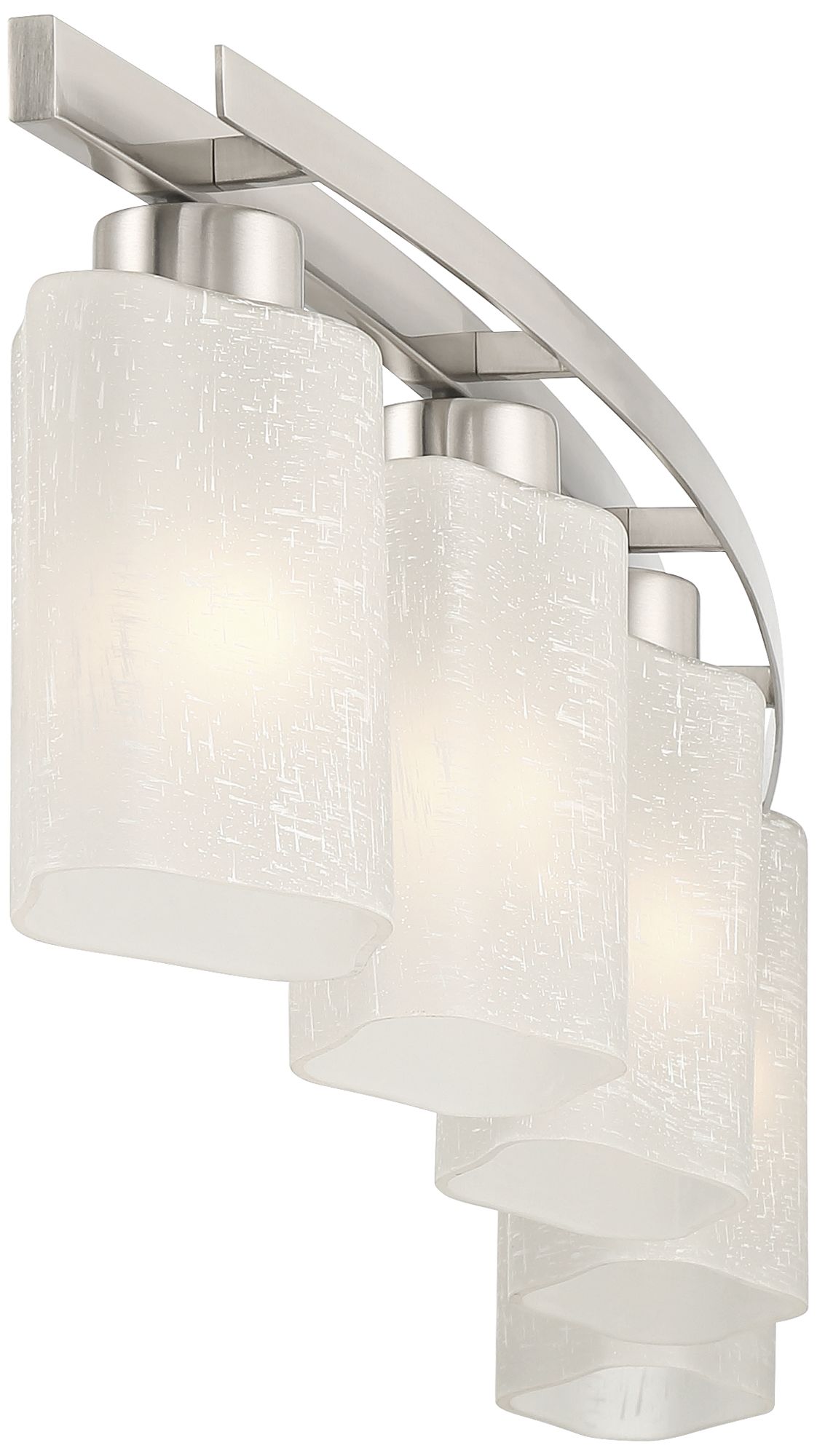 Possini Euro Linen Glass 40 1/2"W  Brushed Nickel 5-Light Bath Light