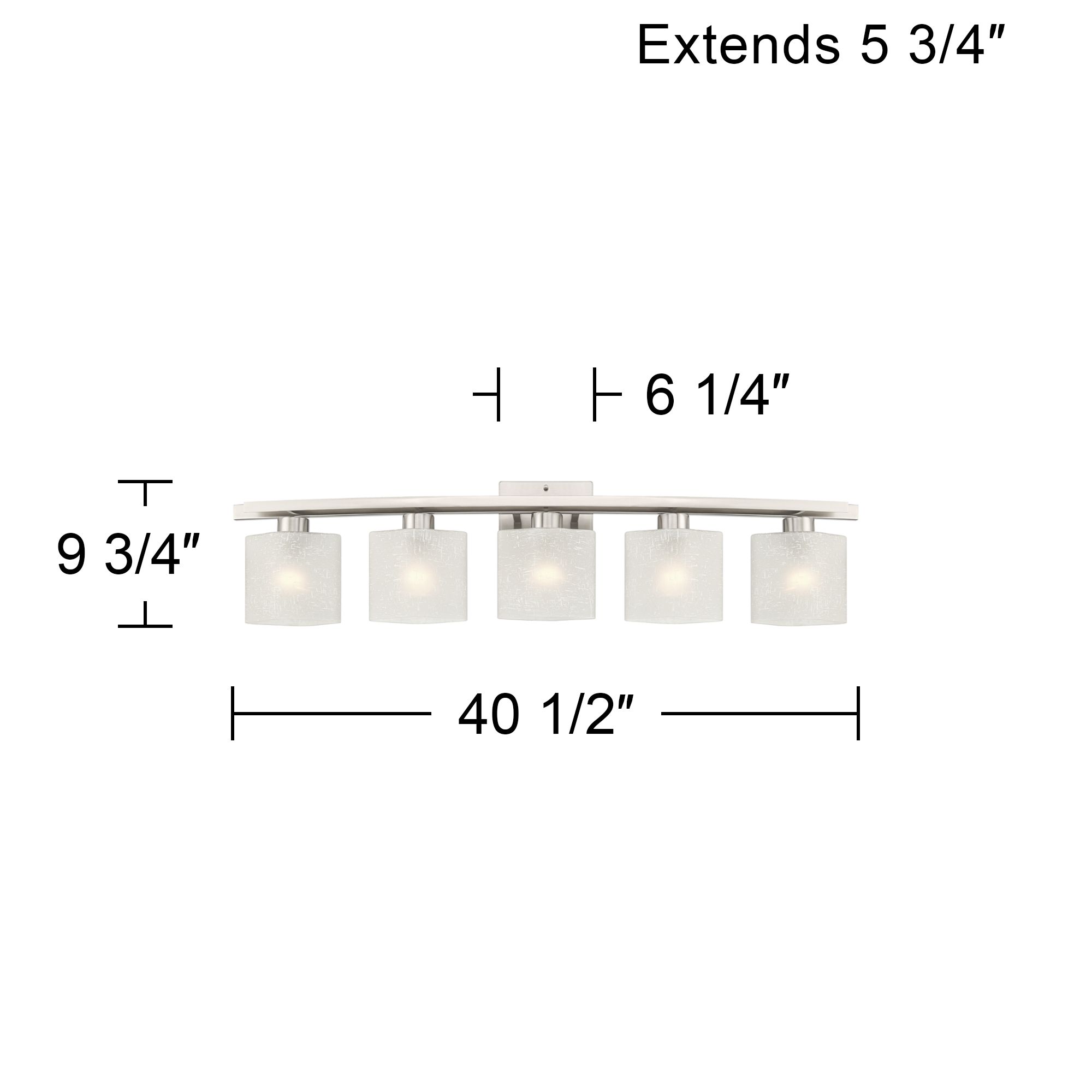 Possini Euro Linen Glass 40 1/2"W  Brushed Nickel 5-Light Bath Light