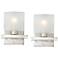 Possini Euro Linen Glass 8 1/2"W Brushed Nickel Wall Sconce Set of 2