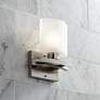 2_Possini Euro Linen Glass 8 1/2"W Brushed Nickel Wall Sconce