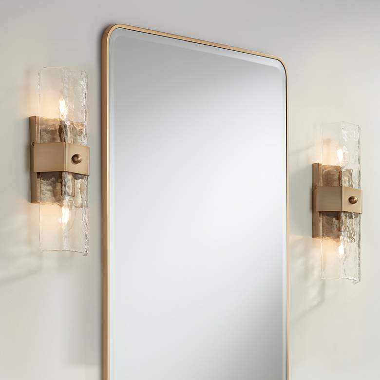 Image 1 Possini Euro Linnea 15" High Gold 2-Light Wall Sconce Set of 2