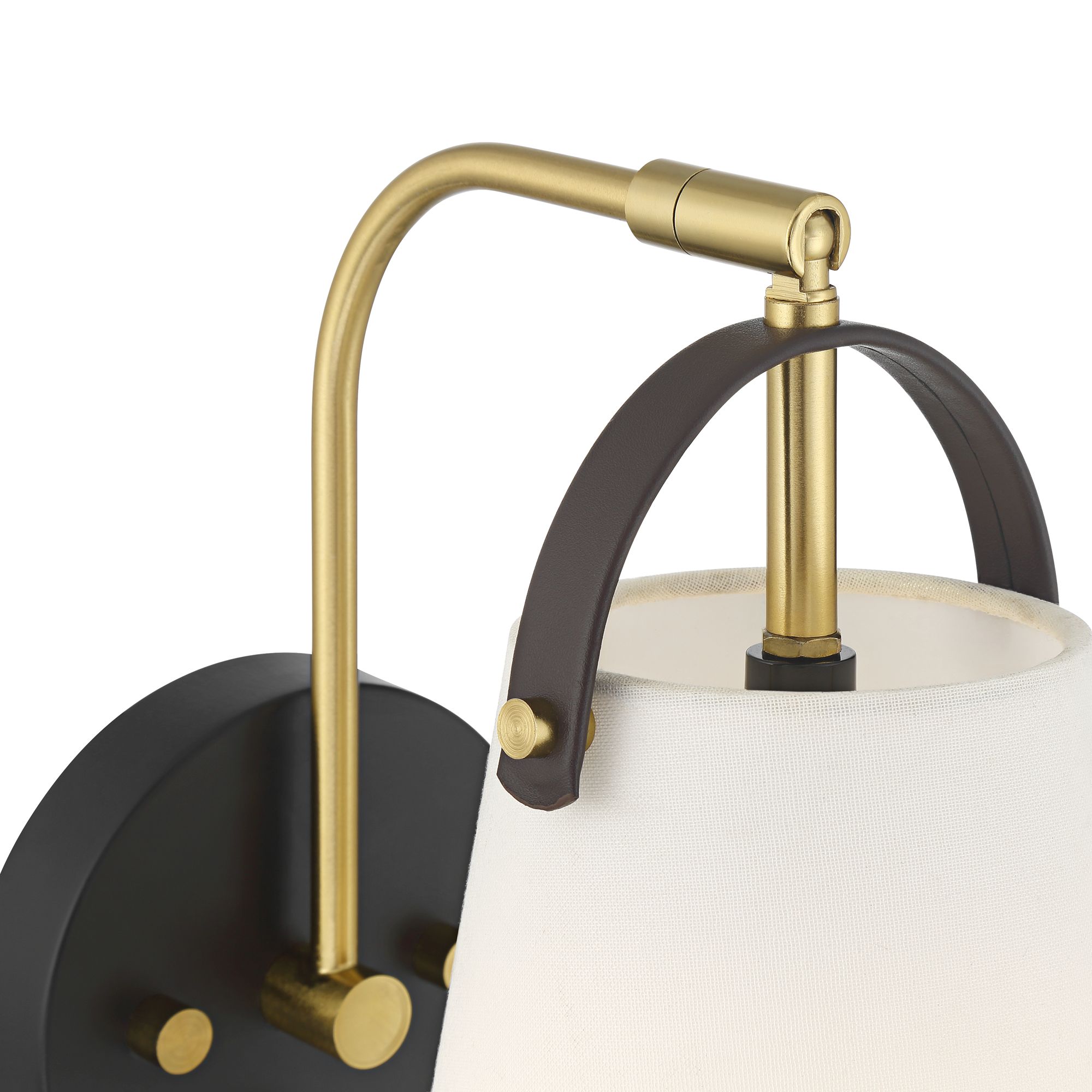 Image 5 Possini Euro Lismore 10" High Black Brass Swing-Arm Plug-In Wall Lamp more views