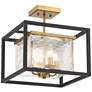 Watch A Video About the Possini Euro Liston Ice Glass Black and Brass Ceiling Light