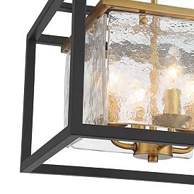 Image3 of Possini Euro Liston 14" Wide Ice Glass Black and Brass Ceiling Light more views