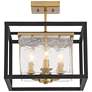 Watch A Video About the Possini Euro Liston Ice Glass Black and Brass Ceiling Light