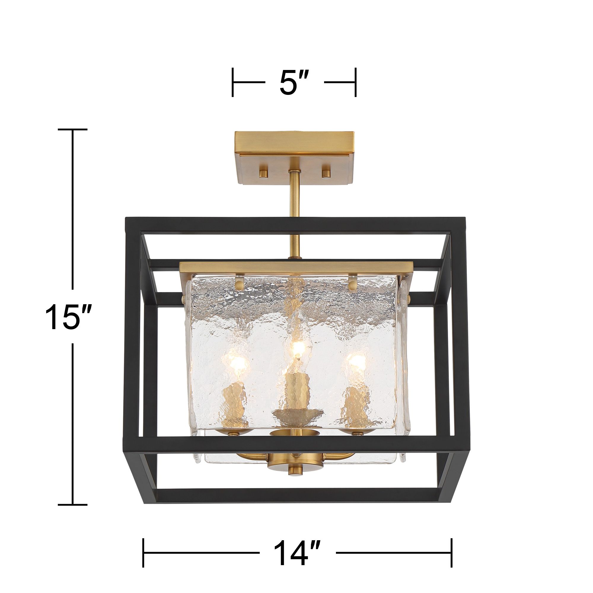 Watch A Video About the Possini Euro Liston Ice Glass Black and Brass Ceiling Light