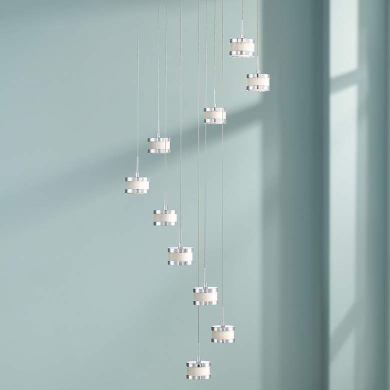 Image 1 Possini Euro Liv 19 3/4" Wide Chrome LED Multi Light Pendant