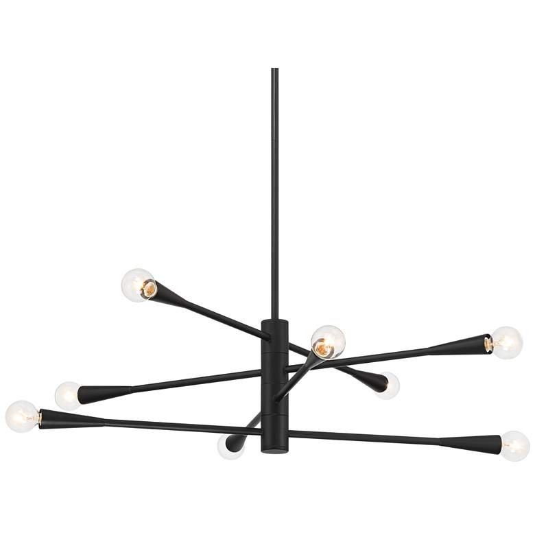 Image 3 Possini Euro Livonia 29 1/2" Matte Black 8-Light Sputnik Chandelier
