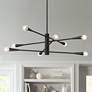3_Possini Euro Livonia 29 1/2" Matte Black 8-Light Sputnik Chandelier