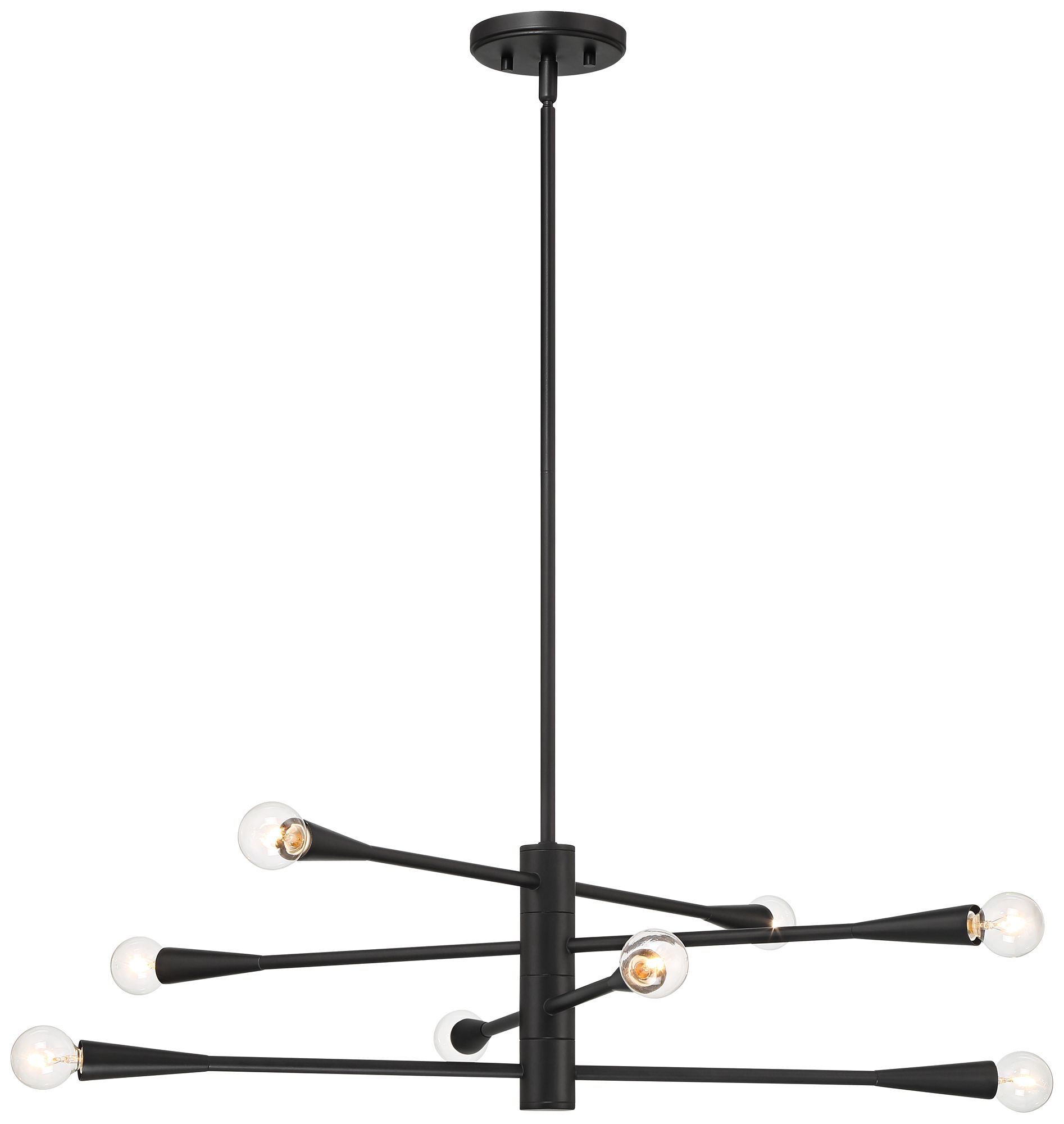 Watch A Video About the Possini Euro Livonia Matte Black 8 Light Sputnik Chandelier