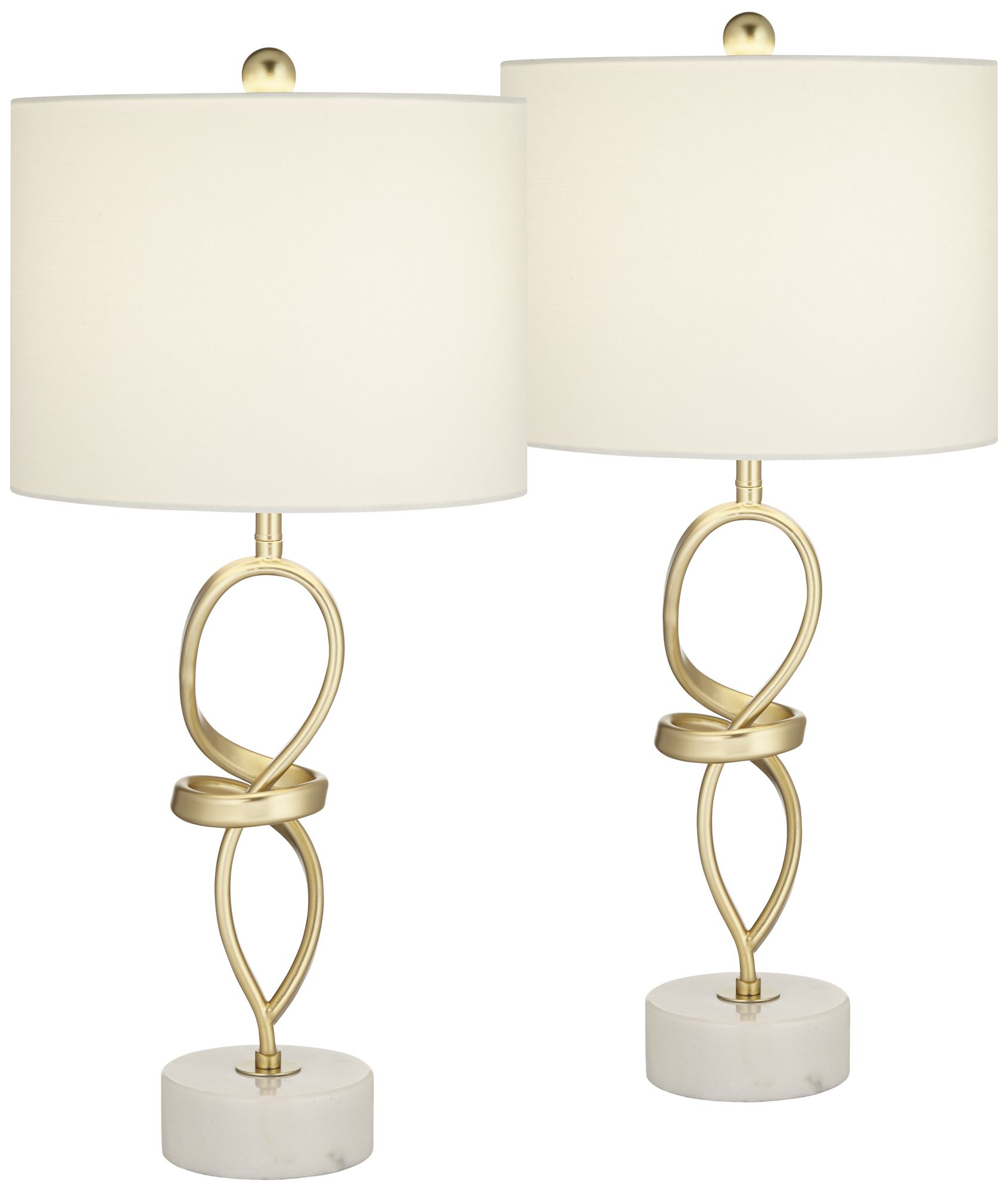Image 2 Possini Euro Liza 26 1/2" Gold Loops Modern Table Lamps Set of 2