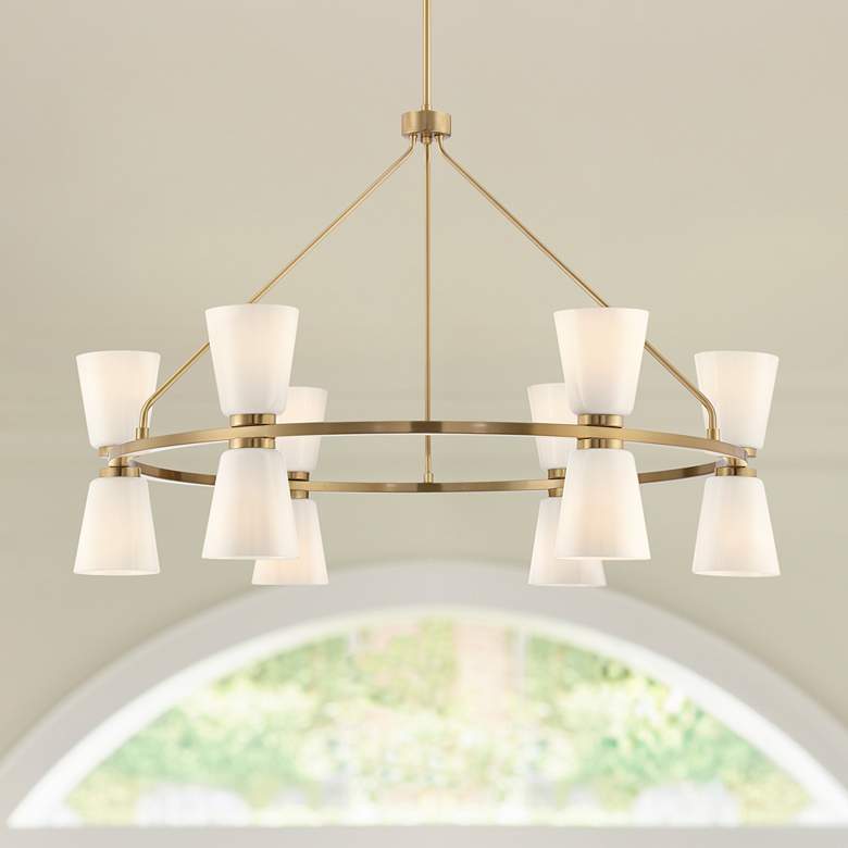 Image 1 Possini Euro Lizzie 36" Wide Gold 12-Light Chandelier