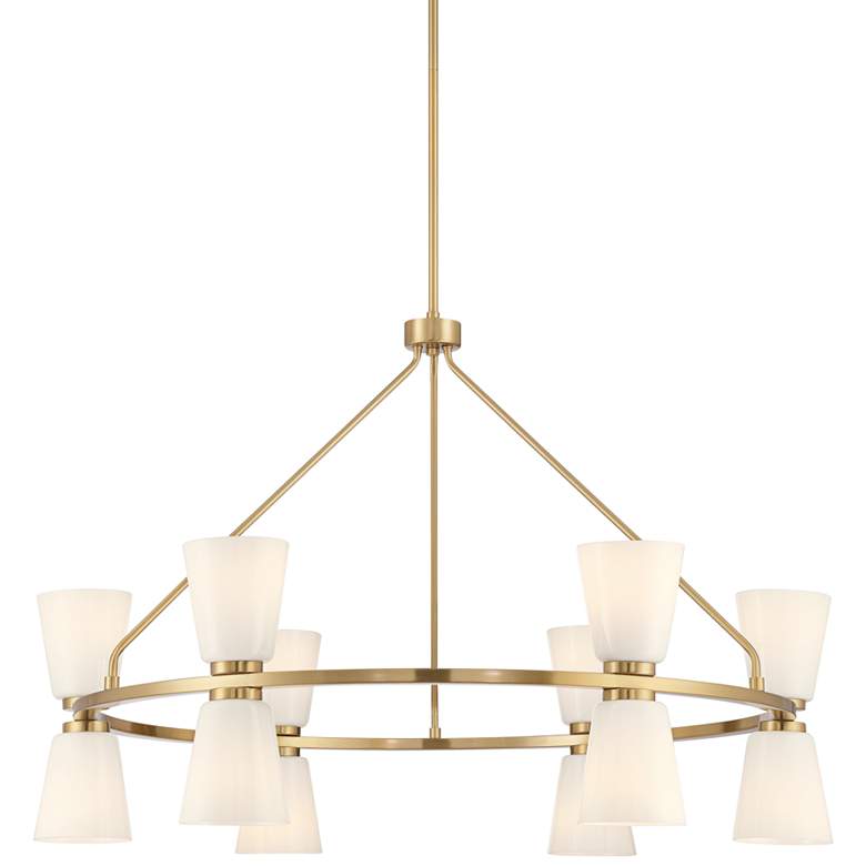 Image 2 Possini Euro Lizzie 36" Wide Modern Ring Gold 12-Light Chandelier