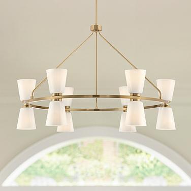 Possini Euro Lizzie 36" Wide Gold 12-Light Chandelier