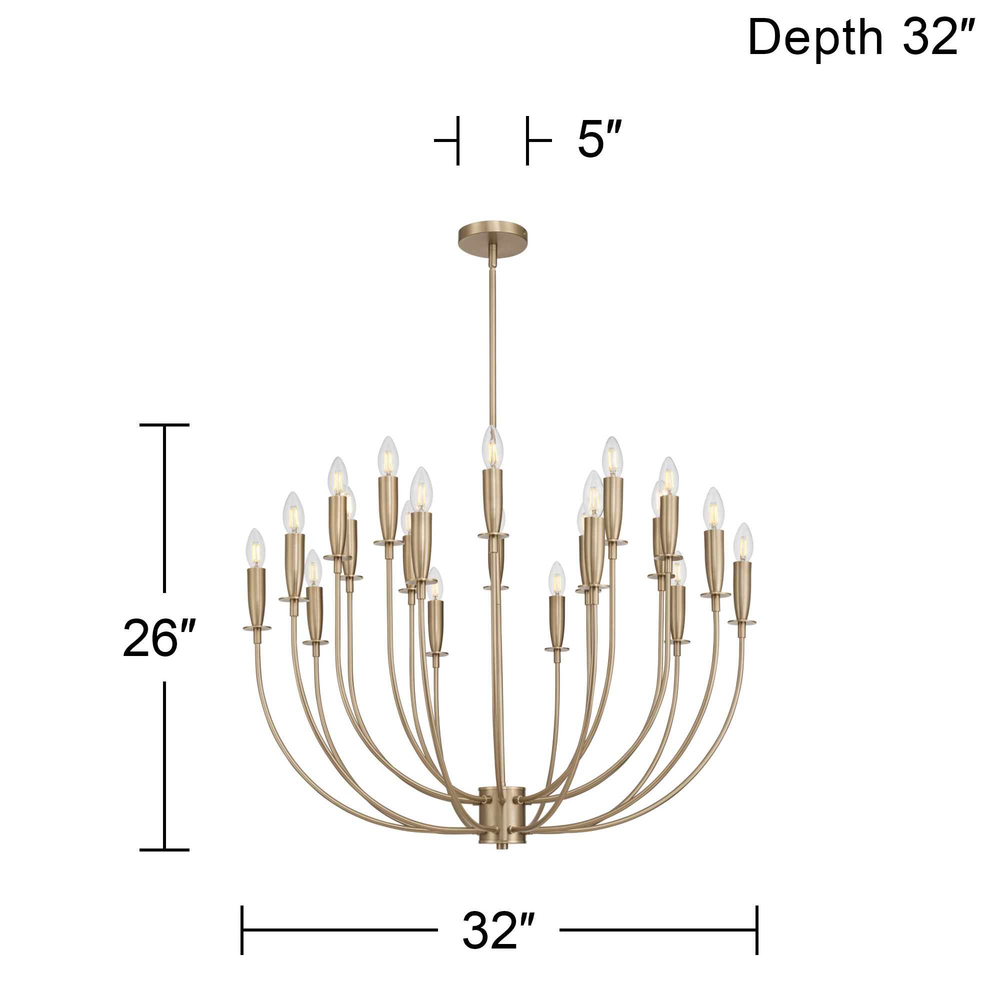 Possini Euro Lloyd 32" Wide Matte Brass 20-Light Modern Chandelier in scene