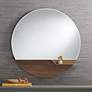Possini Euro Loft 31 1/2" Brown and Gold Round Wall Mirror