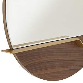 Image4 of Possini Euro Loft 31 1/2" Brown and Gold Round Wall Mirror more views