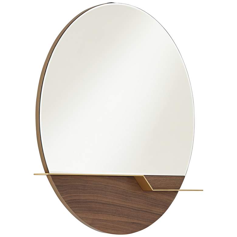 Image 7 Possini Euro Loft 31 1/2" Brown and Gold Round Wall Mirror more views