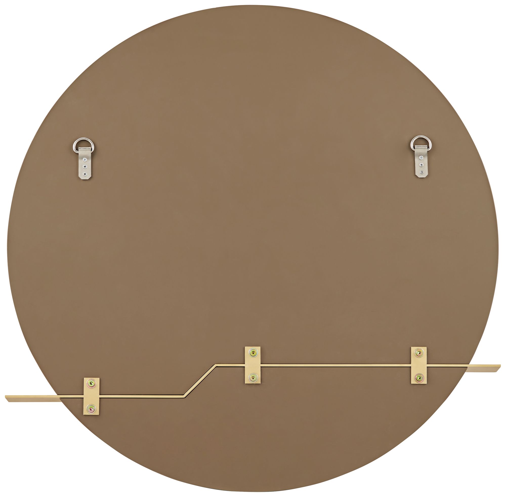 Possini Euro Loft 31 1/2" Brown and Gold Round Wall Mirror in scene