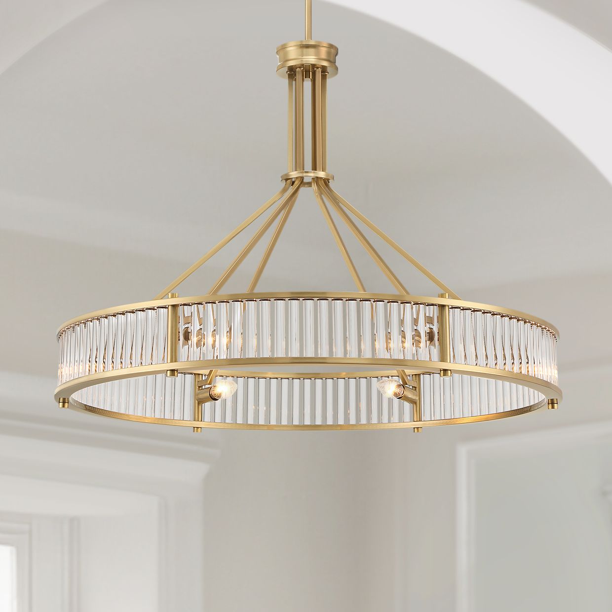 Image Possini Euro Lolita 31" Wide Soft Gold 6-Light Ring Pendant