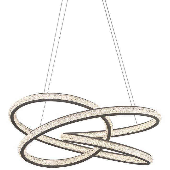 Possini Euro London 21" Wide Sand Gray LED Spiral Pendant Light