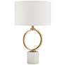 Possini Euro Loop 27 1/2" Gold and White Marble Table Lamp