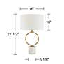 Possini Euro Loop 27 1/2" Gold and White Marble Table Lamp