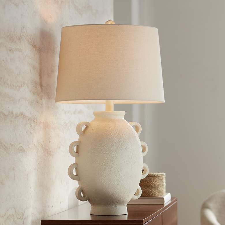 Image 1 Possini Euro Loop 31 1/2" Modern White Jar Table Lamp