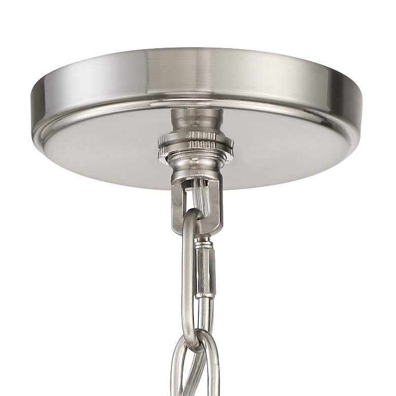 Image 6 Possini Euro Lora 29 1/4" Nickel Gray Wood 8-Light Ring Chandelier more views