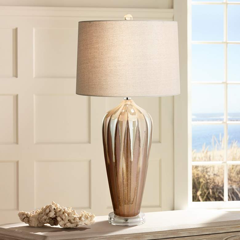 Image 1 Possini Euro Loren 28 1/4" Ivory Drip Handcrafted Modern Ceramic Lamp